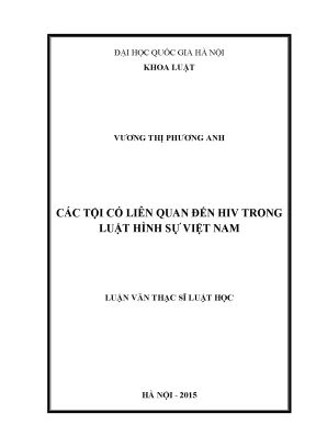 Các Tội Liên Quan Đến HIV Trong Luật Hình Sự Việt Nam