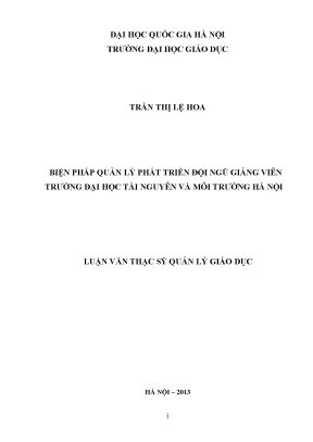 Biện Pháp Quản Lý Phát Triển Đội Ngũ Giảng Viên Tại