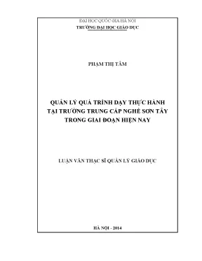 Quản lý dạy thực hành tại trường trung cấp nghề Sơn Tây:
