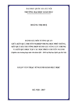Đánh Giá Mối Tương Quan Giữa Kết Quả Thi Tốt Nghiệp THPT