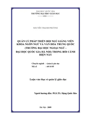 Quản Lý Phát Triển Đội Ngũ Giảng Viên Khoa Ngôn Ngữ và