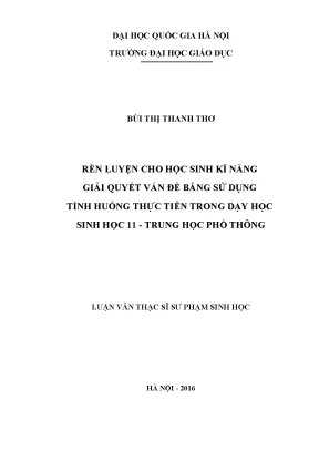 Rèn Luyện Kỹ Năng Giải Quyết Vấn Đề Cho Học Sinh Lớp 11