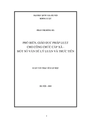 Giáo Dục Pháp Luật Cho Công Chức Cấp Xã: Lý Luận và Thực