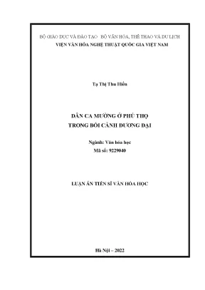 Nghiên Cứu Dân Ca Mường Ở Phú Thọ Trong Bối Cảnh Đương Đại