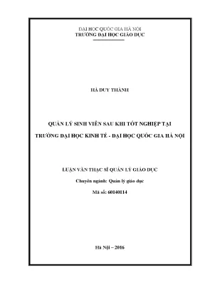Quản Lý Sinh Viên Sau Tốt Nghiệp Tại Đại Học Kinh Tế -