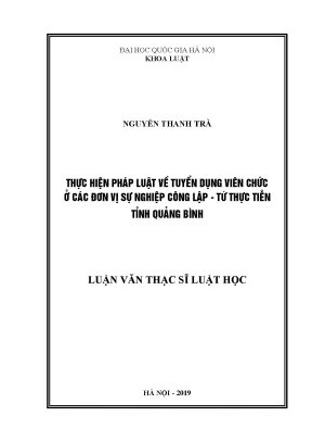 Nghiên cứu thực hiện pháp luật tuyển dụng viên chức tại