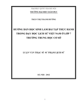 Hướng Dẫn Học Sinh Làm Bài Tập Thực Hành Lịch Sử Lớp 7