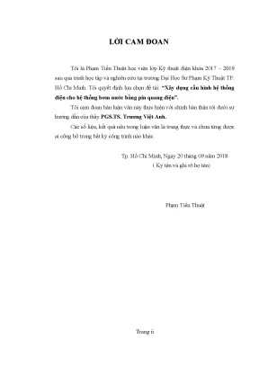 Cấu Hình Hệ Thống Điện Bơm Nước Bằng Năng Lượng Mặt Trời