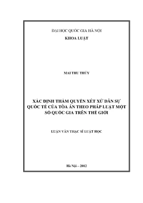 Thẩm quyền xét xử dân sự quốc tế của tòa án: Nghiên cứu