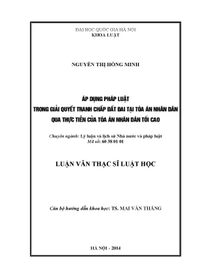 Giải Quyết Tranh Chấp Đất Đai Tại Tòa Án Nhân Dân: Áp
