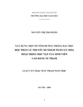 Tích cực hóa hoạt động học tập sinh viên cao đẳng sư