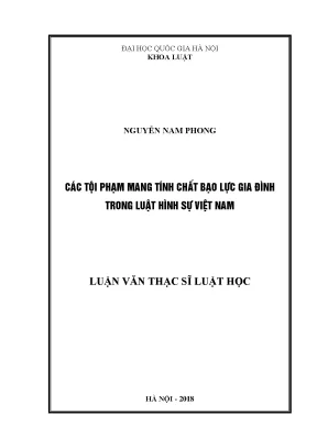Tội Phạm Bạo Lực Gia Đình Trong Luật Hình Sự Việt Nam