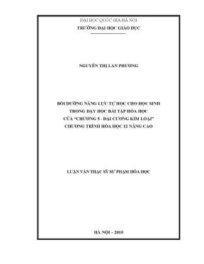Bồi Dưỡng Năng Lực Tự Học Hóa Học Cho Học Sinh Lớp 12