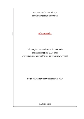 Hệ thống câu hỏi mở trong dạy học Ngữ văn cấp THCS