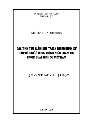 Tình tiết giảm nhẹ trách nhiệm hình sự cho người chưa