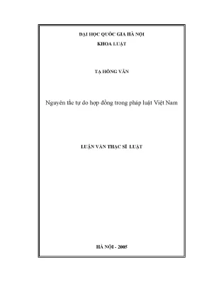 Nguyên Tắc Tự Do Hợp Đồng Trong Pháp Luật Việt Nam: Tầm