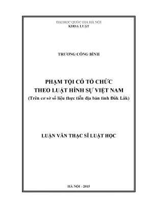 Phân Tích Phạm Tội Có Tổ Chức Theo Luật Hình Sự Việt Nam