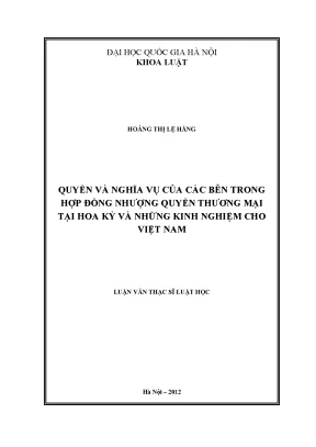 Quyền và Nghĩa Vụ trong Hợp Đồng Nhượng Quyền Thương Mại