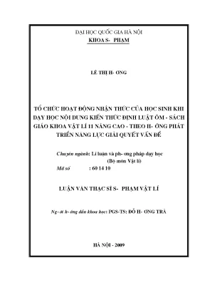 Nâng cao năng lực giải quyết vấn đề trong dạy học định 