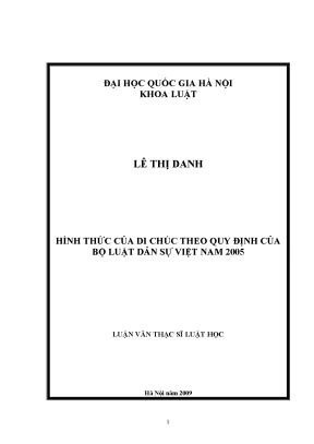 Hình Thức Di Chúc Theo Bộ Luật Dân Sự Việt Nam 2005