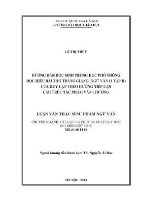 Hướng Dẫn Đọc Hiểu Bài Thơ Tràng Giang Cho Học Sinh