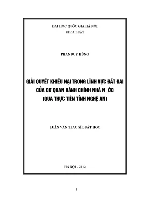 Giải Quyết Khiếu Nại Đất Đai Tại Nghệ An: Thực Tiễn và