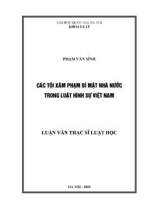 Nghiên cứu các tội xâm phạm bí mật nhà nước trong luật