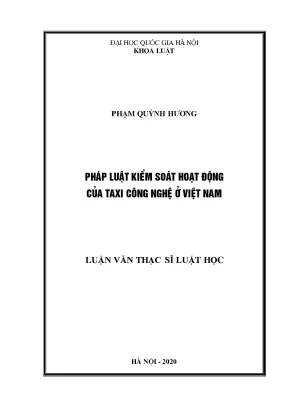 Kiểm Soát Hoạt Động Taxi Công Nghệ Tại Việt Nam: Thực