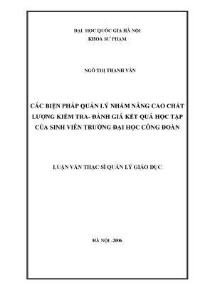 Nâng cao chất lượng kiểm tra đánh giá kết quả học tập