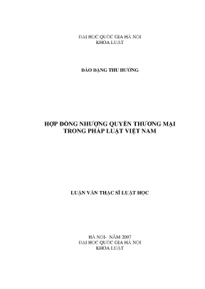 Hợp đồng nhượng quyền thương mại tại Việt Nam: Luận văn