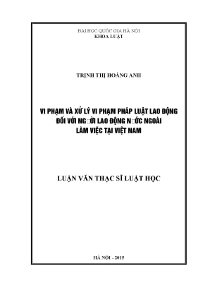 Xử Lý Vi Phạm Pháp Luật Lao Động Đối Với Người Lao Động