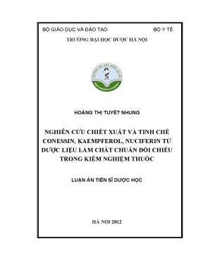 Chiết Xuất và Tinh Chế Conessin, Kaempferol, Nuciferin