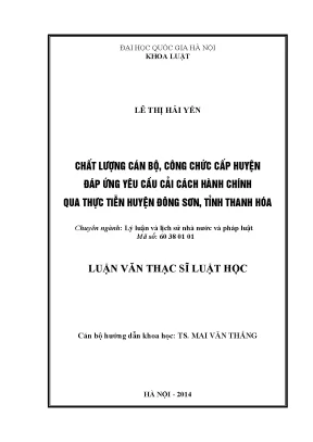 Nâng cao chất lượng cán bộ công chức cấp huyện trong cải