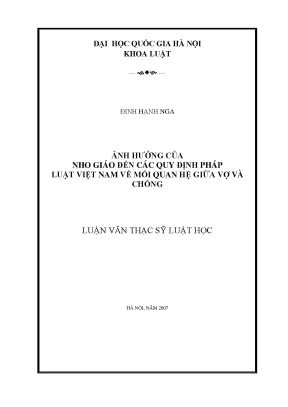 Ảnh hưởng của Nho giáo đến quy định pháp luật về mối