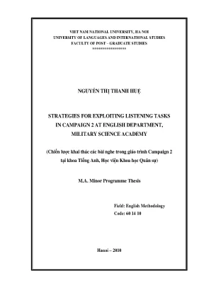 Chiến lược khai thác kỹ năng nghe trong giáo trình 