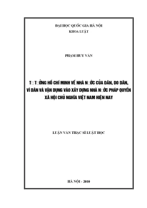 Tư tưởng Hồ Chí Minh về Nhà nước của Dân, Do Dân, Vì Dân