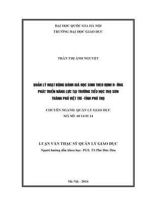 Quản lý đánh giá học sinh theo định hướng phát triển