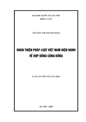 Hoàn thiện pháp luật hợp đồng cộng đồng tại Việt Nam