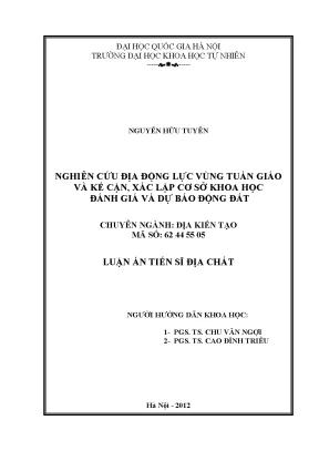 Luận án: Địa động lực & Dự báo động đất Tuần Giáo