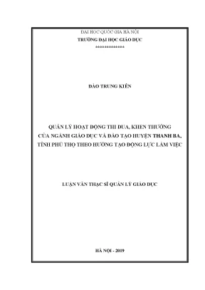 Quản lý thi đua khen thưởng trong giáo dục huyện Thanh