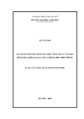 Phương Pháp Dạy Học Trực Quan Trong Hình Học Không Gian