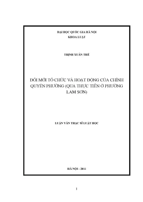 Đổi mới tổ chức hoạt động chính quyền phường Lam Sơn