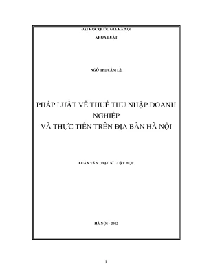 Pháp Luật Thuế Thu Nhập Doanh Nghiệp Tại Hà Nội: Thực