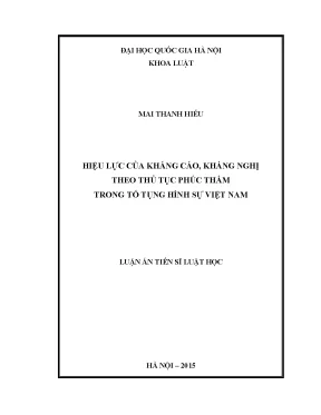 Hiệu Lực Kháng Cáo và Kháng Nghị Trong Tố Tụng Hình Sự
