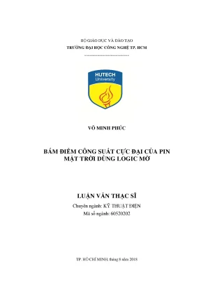 Tối ưu hóa công suất pin mặt trời bằng logic mờ