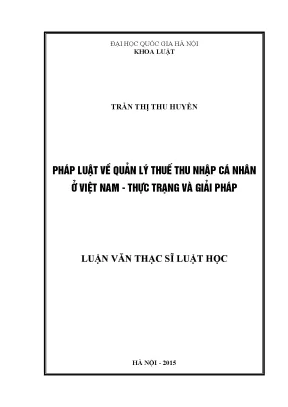 Giải pháp quản lý thuế thu nhập cá nhân ở Việt Nam