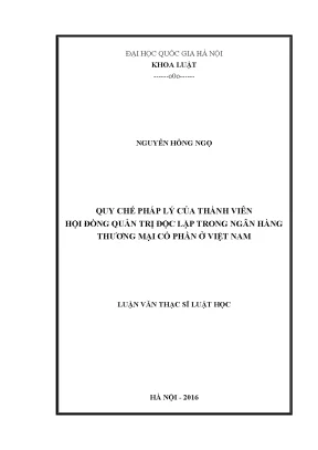 Quy chế pháp lý thành viên hội đồng quản trị độc lập