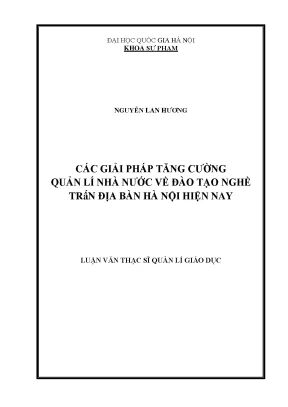 Giải pháp nâng cao quản lý nhà nước về đào tạo nghề tại