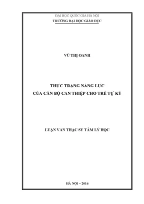 Năng lực can thiệp cho trẻ tự kỷ: Thực trạng và giải pháp