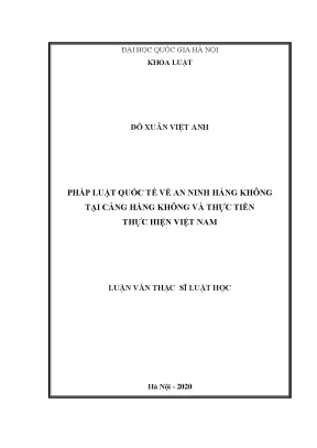 Nghiên cứu pháp luật quốc tế về an ninh hàng không tại